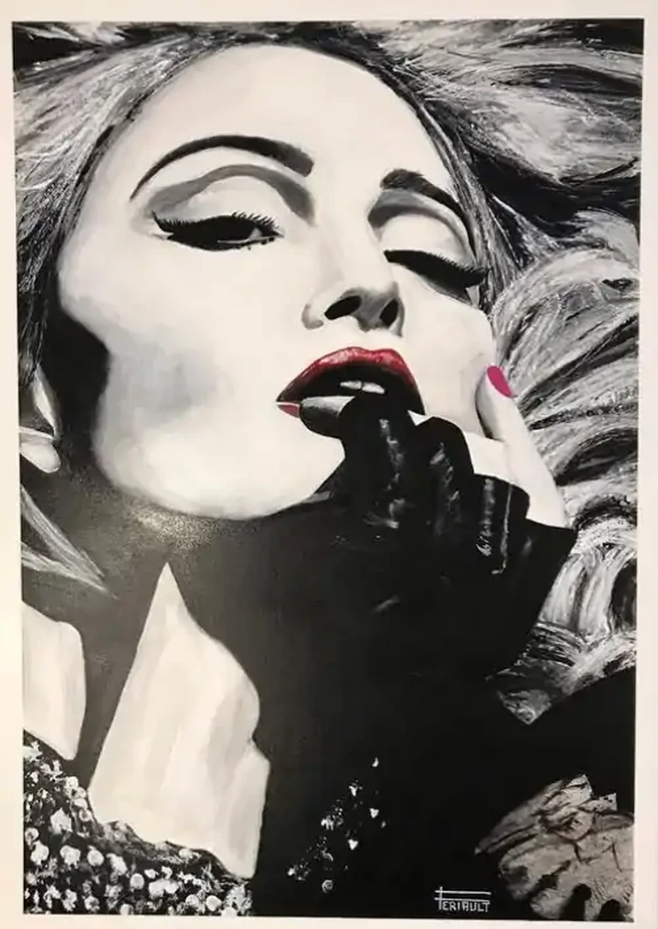 "LOUISE CICCONE" 92 x 73 cm - 2021 - Technique mixte acrylique 