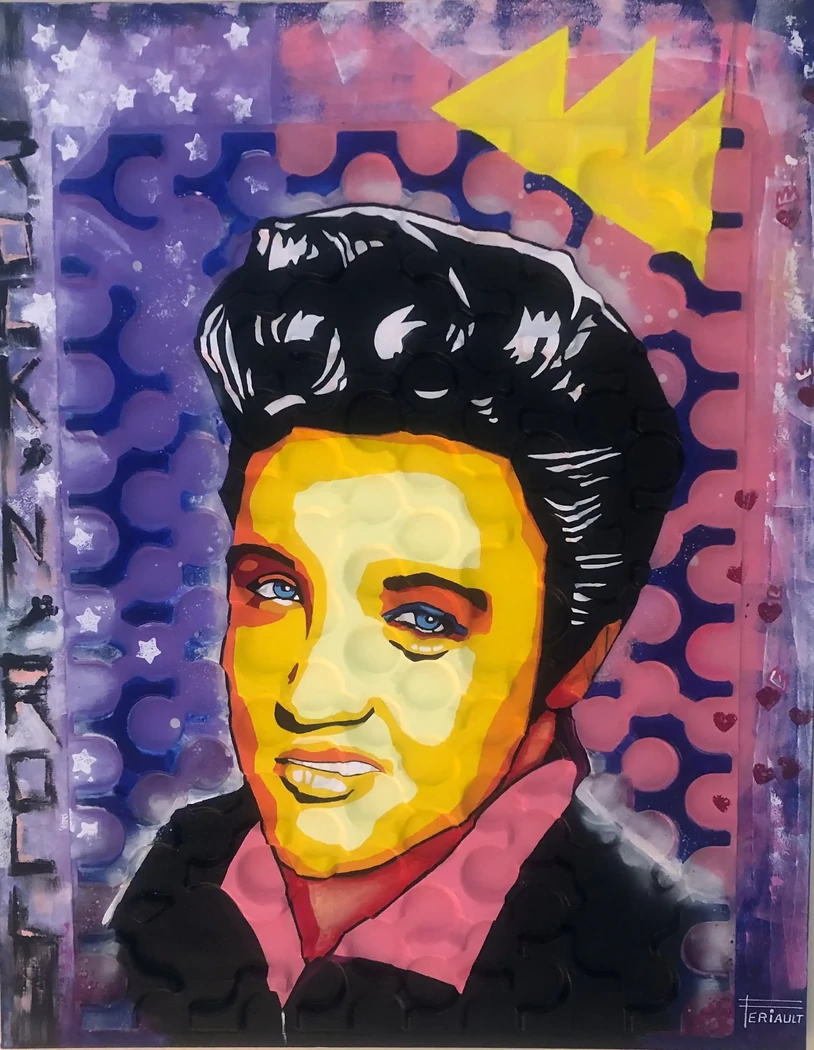 "LE KING" 92 x 73 cm - 2020 - Technique mixte acrylique