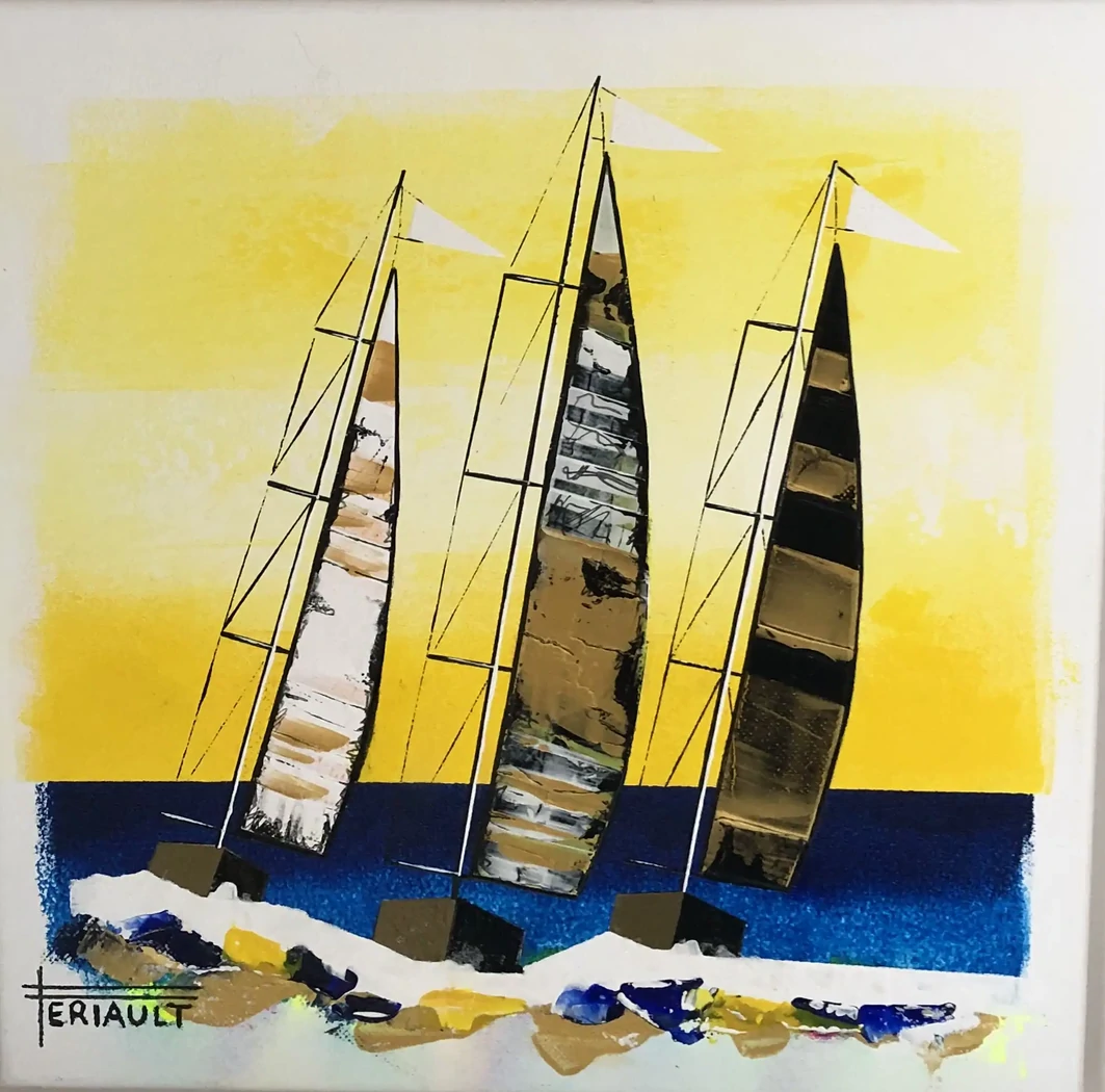 "SERIE TRAVEL FOREVER N°4" - 30 x 30 cm - 2025 - Châssis coton - Technique mixte acrylique