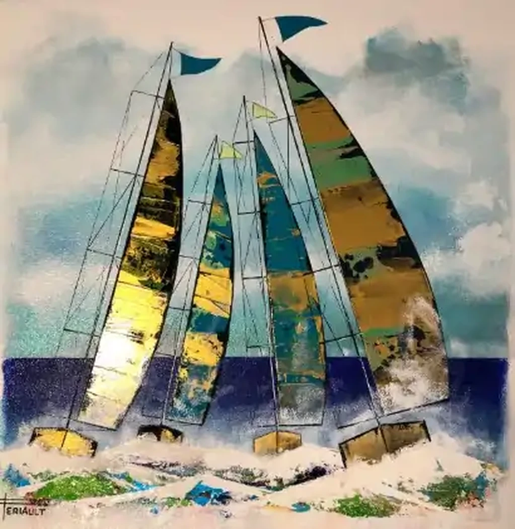 "L'ODYSSEE DES VENTS" - 50 x 50 cm - 2026 - Technique mixte acrylique