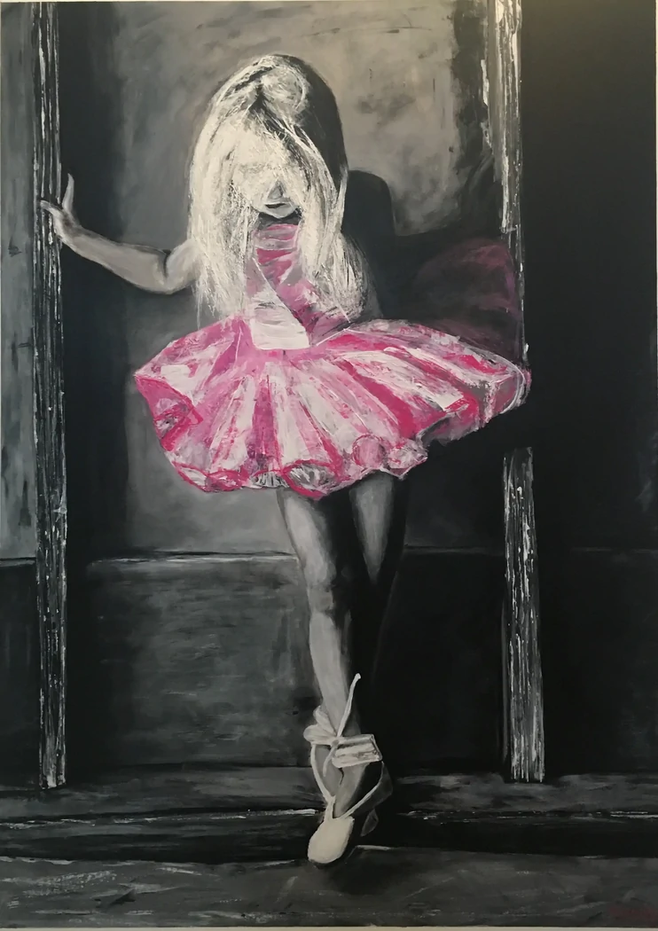 "LA PETITE DANSEUSE" 90 x 75 cm - 2022 - Technique mixte acrylique - 1er prix du concours de la Ville de Châteauneuf d'Ille et Vilaine
