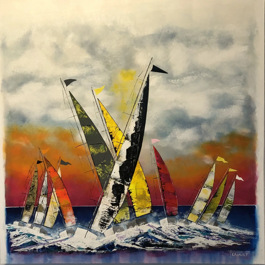 "LE SOUFFLE DES VAGUES" - 100 x 100 cm - 2025 - Technique mixte acrylique