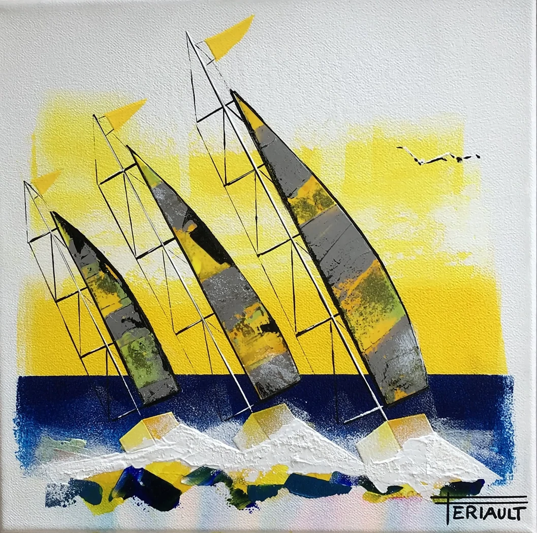 "SERIE TRAVEL FOREVER N°5" - 30 x 30 cm - Châssis coton - 2026 - Technique mixte acrylique