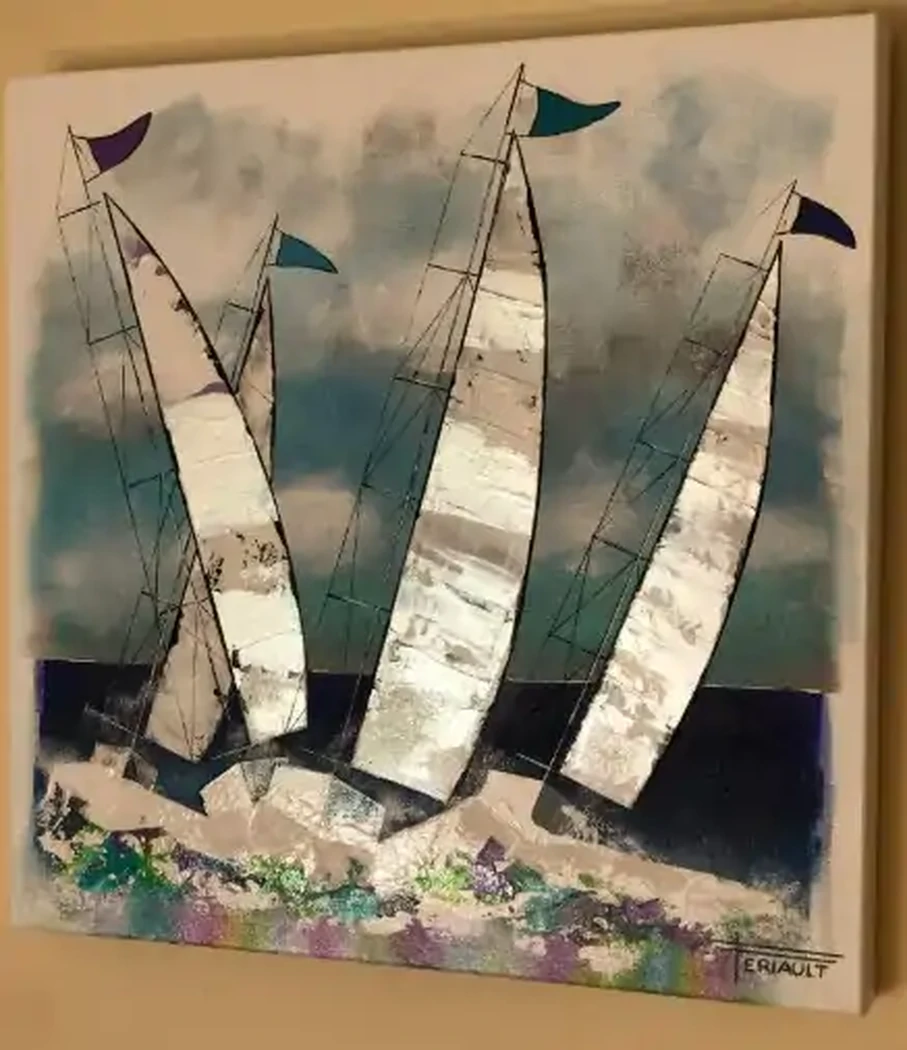 "WAVE RUSH" - 50 x 50 cm - 2026 - Technique mixte acrylique